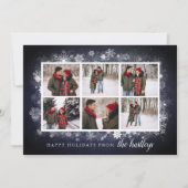 Mitternachtsfrost | Holiday Foto Collage Card Feiertagskarte (Vorderseite)