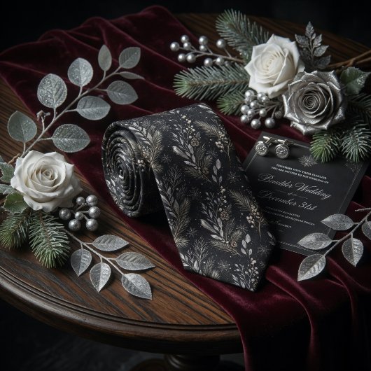 Mitternachtsfrost-Kiefern-Eleganz Krawatte