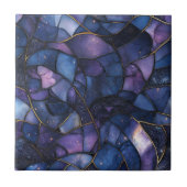 Mitternachtsgalaxie-Mosaik aus Buntglas Fliese (Vorderseite)