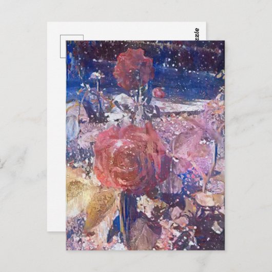 Mitternachtsgarten A.I. mit Foto Poster Postkarte (Vorne/Hinten)