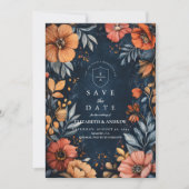 Mitternachtsgarten-Barock-Hochzeit Save The Date (Vorderseite)
