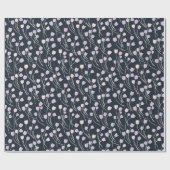 Mitternachtsgarten Dunkle Navy Blumen Boutique Geschenkpapier (Flach)