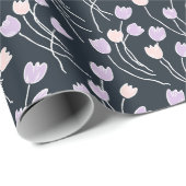 Mitternachtsgarten Dunkle Navy Blumen Boutique Geschenkpapier (Rolleneckpunkt)