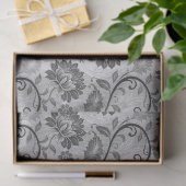 Mitternachtsgarten-Geätztes-Blumen-Damaskus Seidenpapier (Geschenk)