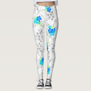 Mitternachtsgarten Hawaiian Tropical Floral Leggings