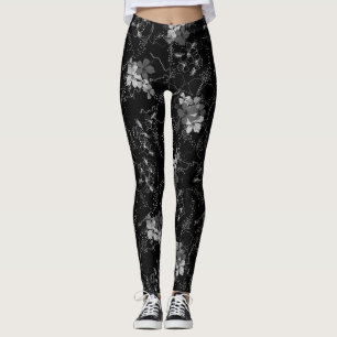 Mitternachtsgarten Hawaiian Tropical Floral Leggings