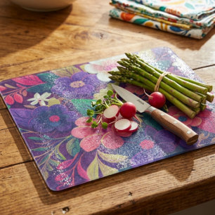 Mitternachtsgarten-Juwel Blumendekorative Schneidebrett