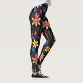 Mitternachtsgarten: Lebhafte Fantasie der Blumen Leggings (Rechts)