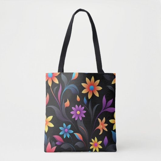 Mitternachtsgarten: Lebhafte Fantasie der Blumen Tasche (Vorderseite)
