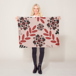 Mitternachtsgarten - Minimalistische Blumendecke Fleecedecke