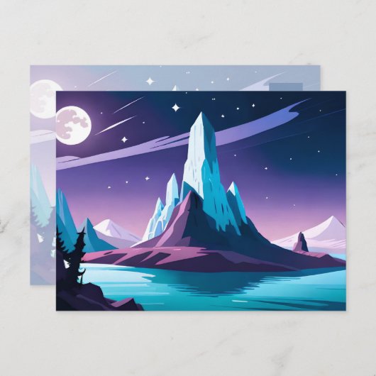 Mitternachtsgebirge Postkarte (Vorne/Hinten)