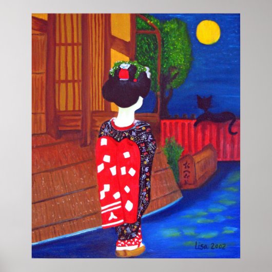 MitternachtsGeisha-Druck Poster (Vorne)