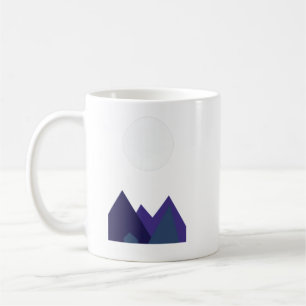 Mitternachtsgipfel: Minimalistische Vektorgebirgsl Kaffeetasse