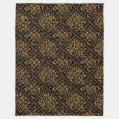 Mitternachtsgold Damast Eleganz Fleecedecke (Vorderseite)