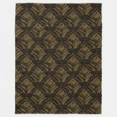 Mitternachtsgold Damast Eleganz Fleecedecke (Vorderseite)