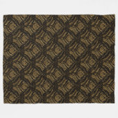 Mitternachtsgold Damast Eleganz Fleecedecke (Vorderseite (Horizontal))