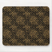 Mitternachtsgold Damast Eleganz Mousepad (Vorne)