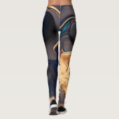 Mitternachtsgold Flüssig-Marmor Leggings (Rückseite)