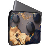 Mitternachtsgold Flüssig-Marmorierung Laptopschutzhülle (Vorne Rechts)