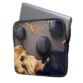 Mitternachtsgold Flüssig-Marmorierung Laptopschutzhülle (Vorderseite Links)