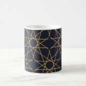 Mitternachtsgold Geometrie Kaffeetasse (Mittel)