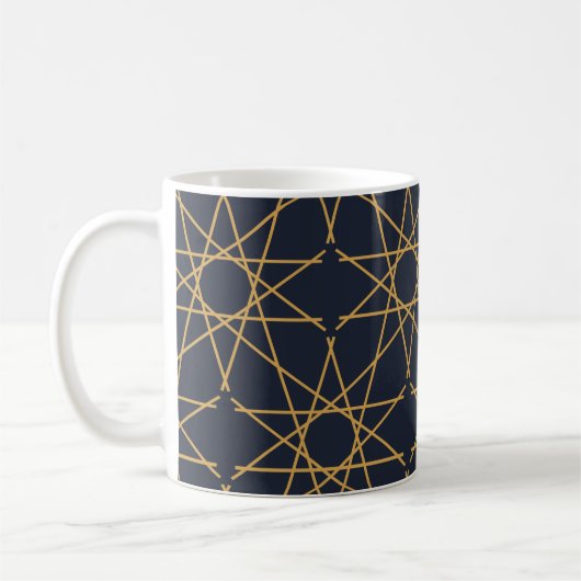 Mitternachtsgold Geometrie Kaffeetasse (Links)