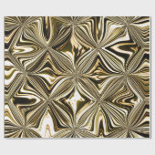Mitternachtsgold-Marmor-Geometrisches Muster Geschenkpapier (Flach)