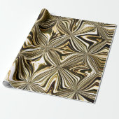 Mitternachtsgold-Marmor-Geometrisches Muster Geschenkpapier (Ungerollt)