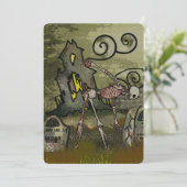 Mitternachtsgraveyard Whimsical HALLOWEEN Karte (Stehend Vorderseite)