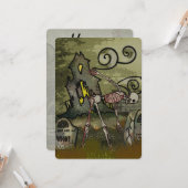 Mitternachtsgraveyard Whimsical HALLOWEEN Karte (Vorderseite/Rückseite Beispiel)