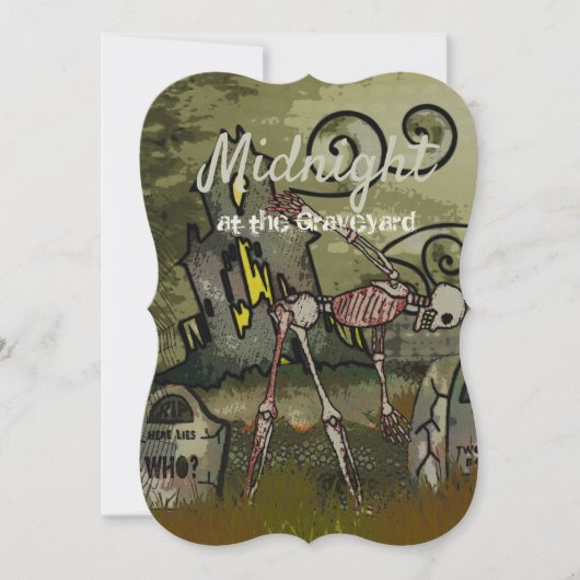 Mitternachtsgraveyard Whimsical HALLOWEEN-PARTY Einladung (Vorderseite)