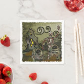 Mitternachtsgraveyard Whimsical HALLOWEEN-PARTY Serviette (Beispiel)