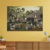 Mitternachtsgraveyard Whimsical Leinwanddruck (Insitu (Wohnzimmer))