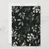 Mitternachtsgrün, Watercolor foliage pattern Einladung (Rückseite)