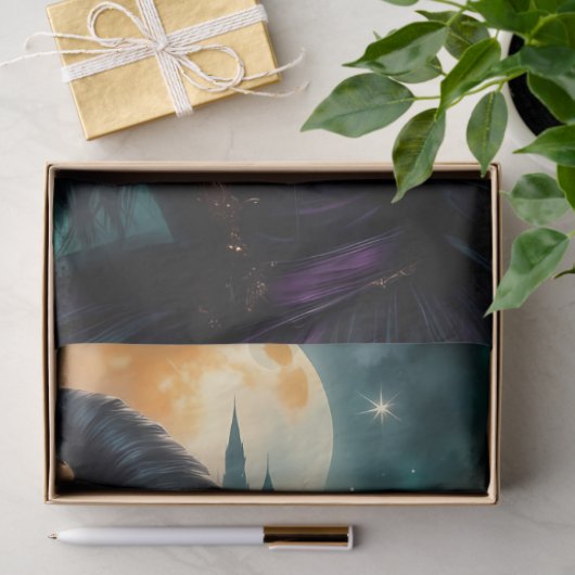 Mitternachtshexe in Mondlicht Venedig mit gotische Seidenpapier (Geschenk)