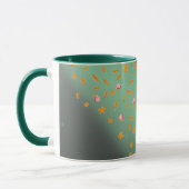 Mitternachtshimmel Rose und Herbstblätter Tasse (Links)