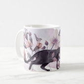 Mitternachtskat und Vollmondkaffee-Tasse Kaffeetasse (Vorderseite Links)