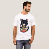 Mitternachtskatze Ramen Buddy T-Shirt (Vorne ganz)