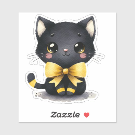 "Mitternachtsklatsche - Schwarze Katze" Aufkleber (Blatt)