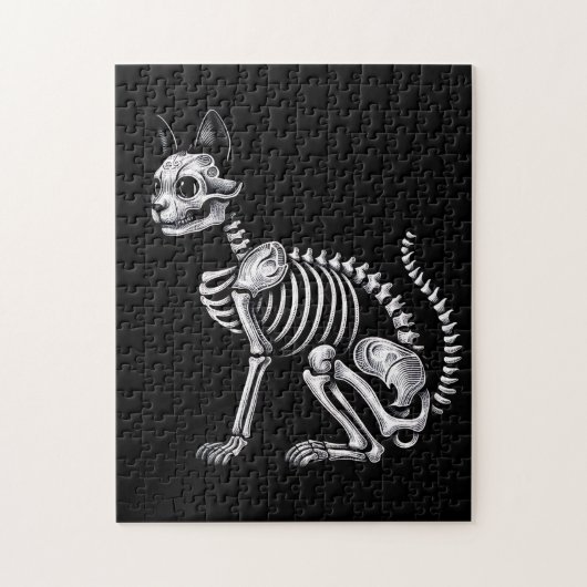 Mitternachtsknochen: Skelettkatze Puzzle (Vertikal)