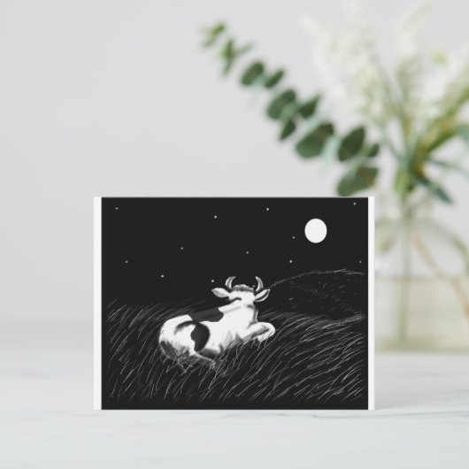 Mitternachtskühe Postkarte (Stehend Vorderseite)