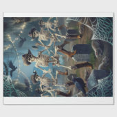 Mitternachtsleinentanz, Skelette Got Da Moves Geschenkpapier (Flach)