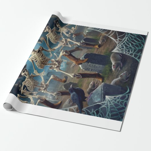 Mitternachtsleinentanz, Skelette Got Da Moves Geschenkpapier (Ungerollt)