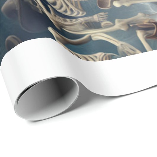 Mitternachtsleinentanz, Skelette Got Da Moves Geschenkpapier (Rolleneckpunkt)