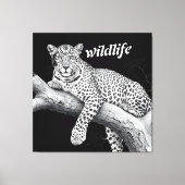Mitternachtsleopard, Wildlife-Illustration Leinwanddruck (Vorderseite)