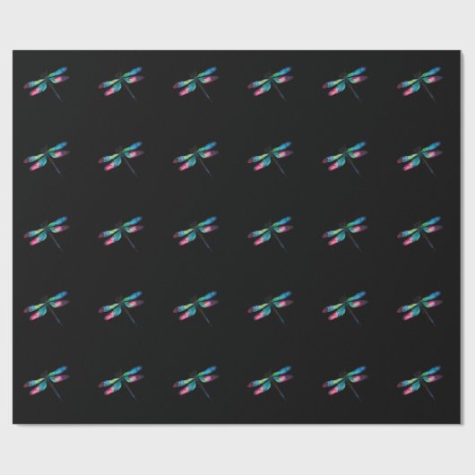 Mitternachtslibelle Geschenkpapier (Flach)