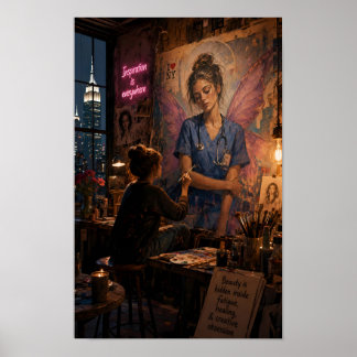 Mitternachtslicht-Banner mit Mitgefühl Poster