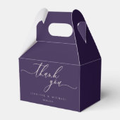 Mitternachtslila Danke Modern Script Geschenkschachtel (Vorderseite)