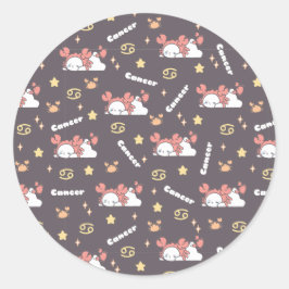 Mitternachtsmagie - Krebs Zodiac Dreamland Runder Aufkleber