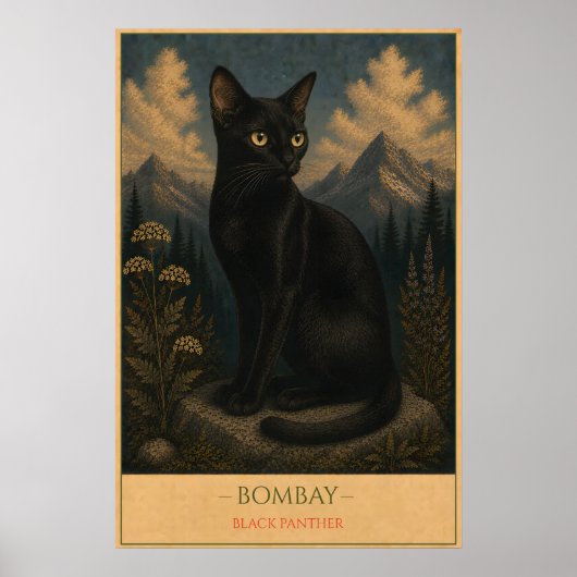 Mitternachtsmajestät: Bombay-Katze Poster (Vorne)